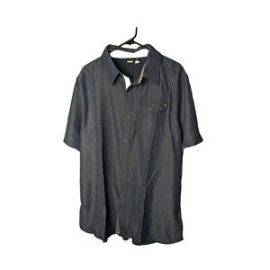 Marmot Contra Mens Short Sleeve Button‎ Down 2XL Blue Outdoor Camp Hike